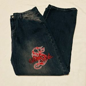 Southpole vintage embroided baggy jeans